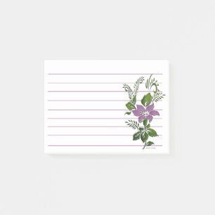 Floral purple line  post-it notes