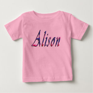 Floral Purple Pink Alison Name, Baby T-Shirt