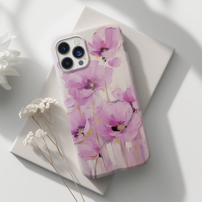 Floral Purple Pink Poppy Flower Abstract Case-Mate iPhone Case (Creator Uploaded)