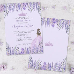 Floral Purple Quinceanera Invitation