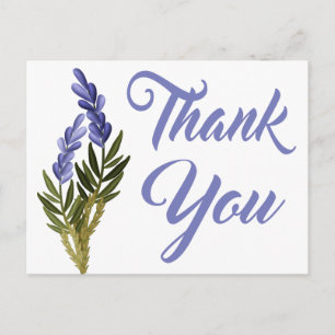 Floral Purple Thank You Lavender Flower Note Card