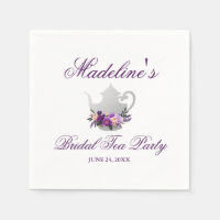 Floral Purple Ultra Violet Bridal Shower Tea Party