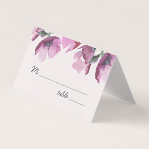 Floral purple watercolor Wedding Table Place Card