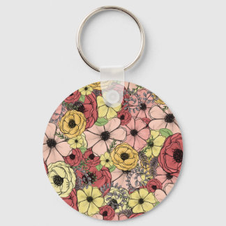 Floral puzzle  key ring