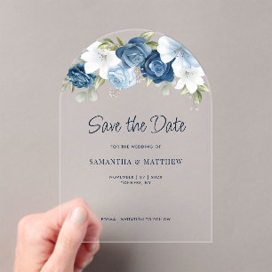 Floral QR Code Wedding Save the Date Announcement