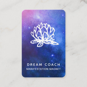 *~* Floral QR Night Celestial Galaxy Sky Lotus Business Card