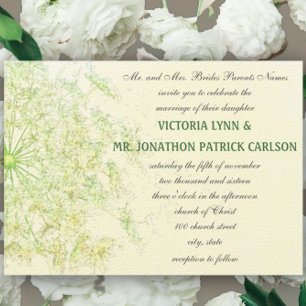Floral Queen Anne's Lace Wedding Invitation