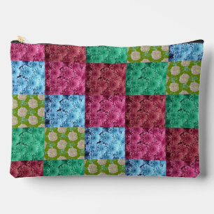 floral quilt design accessory pouch