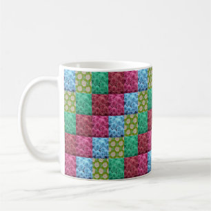 floral quilt design coffee mug