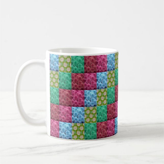 floral quilt design coffee mug (Left)