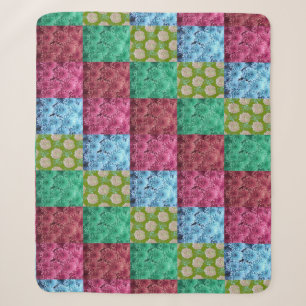 floral quilt design sherpa blanket