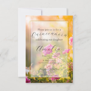 Floral Quinceañera/Wedding/Birthday Invitation
