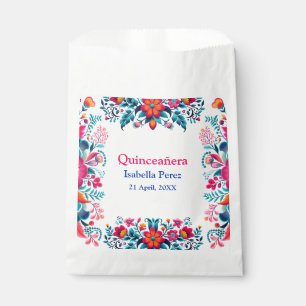 Floral Quinceanera White Mexican Fiesta Birthday Favour Bag