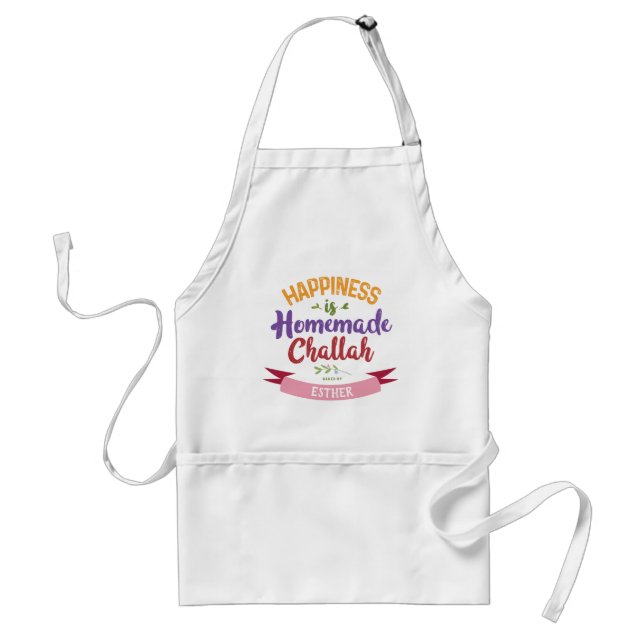 Floral Quirky Happiness is Homemade Challah Standard Apron (Front)
