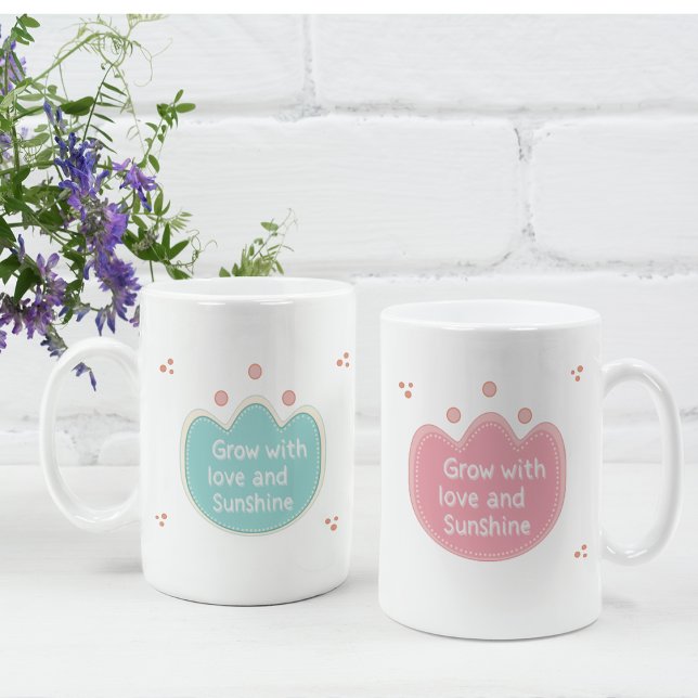 Floral Quotes  Large Coffee Mug (Floral Quotes Giant Coffee Mug)