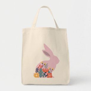 Floral Rabbit cute bunny rabbit loaf, Easter bunny Tote Bag