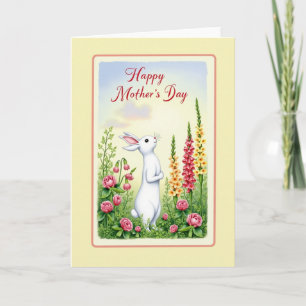 Floral Rabbit Mothers Day Card