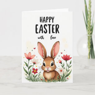 Floral Rabbit Springtime Card