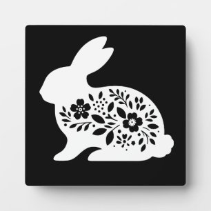 Floral Rabbit Stencil Mug – Cute Bunny Coffee Plaque