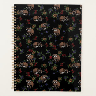 Floral Raccoons Cute Sleeping Racoon Pattern Planner