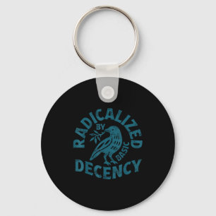 Floral Radicalized By Basic Decency Feminist Activ Key Ring