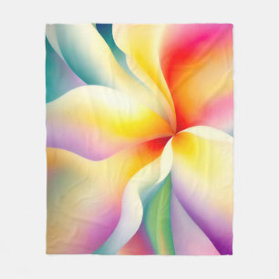 Floral Rainbow Design Fleece Blanket