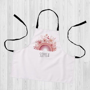 Floral Rainbow Girls Personalised Name Apron