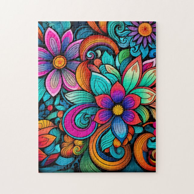 Floral Rainbow Jigsaw Puzzle (Vertical)