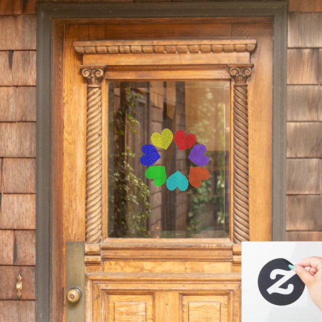 Floral Rainbow Love Hearts (Home Door)