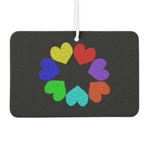 Floral Rainbow Love Hearts Air Freshener