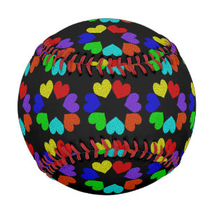 Floral Rainbow Love Hearts Baseball