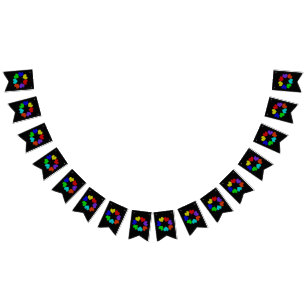 Floral Rainbow Love Hearts Bunting Flags