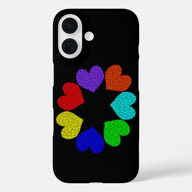 Floral Rainbow Love Hearts Case-Mate iPhone Case (Back)