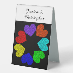 Floral Rainbow Love Hearts Custom Wedding