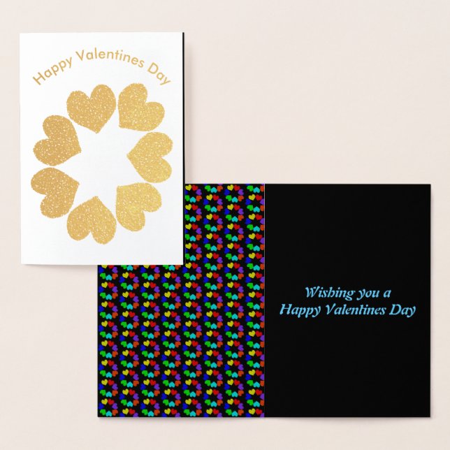 Floral Rainbow Love Hearts Foil Card (Display)