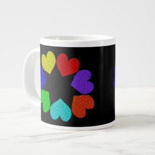 Floral Rainbow Love Hearts Mug