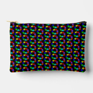 Floral Rainbow Love Hearts Patterned Accessory Pouch