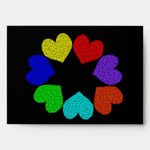 Floral Rainbow Love Hearts Patterned Envelope