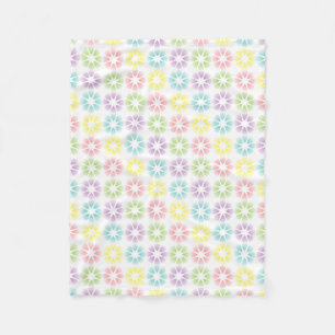 Floral rainbow pattern fleece blanket