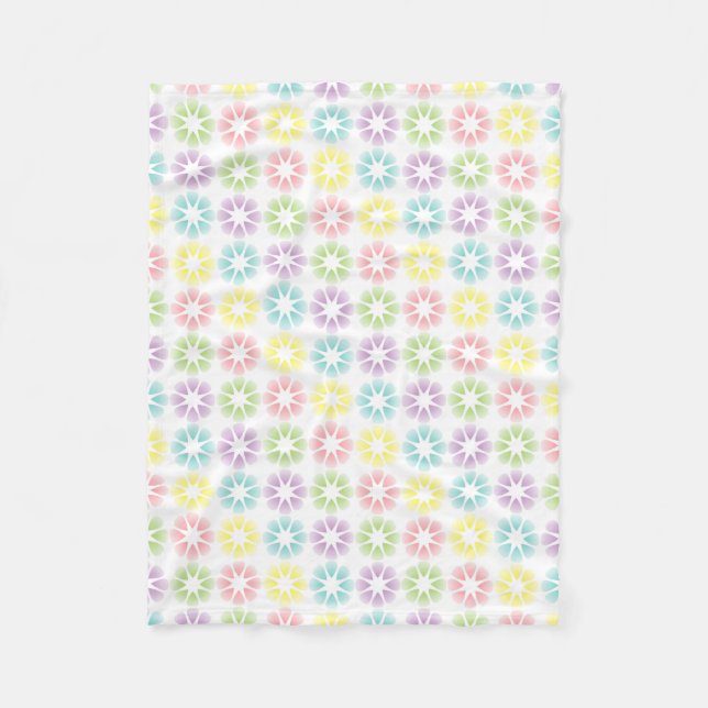 Floral rainbow pattern fleece blanket (Front)
