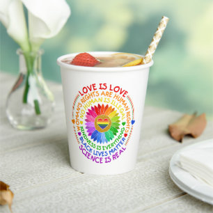 Floral Rainbow Political and Social Stand Paper Cups