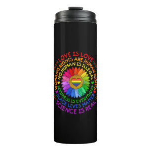 Floral Rainbow Political and Social Stand Thermal Tumbler