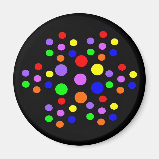 Floral Rainbow Spots Magnet (Front)