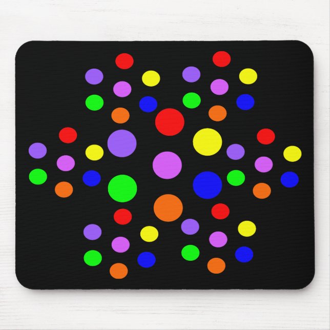 Floral Rainbow Spots Mousepad (Front)