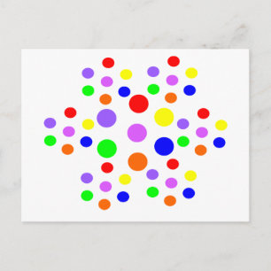 Floral Rainbow Spots Postcard