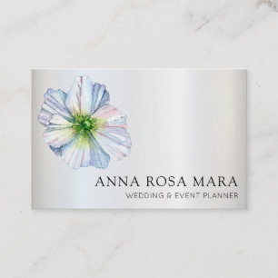 *~* Floral Rainbow White Anemone QR code Business Card