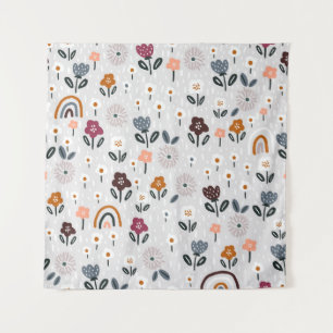 Floral Rainbows: Hand Drawn Seamless Texture Tapestry