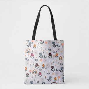 Floral Rainbows: Hand Drawn Seamless Texture Tote Bag