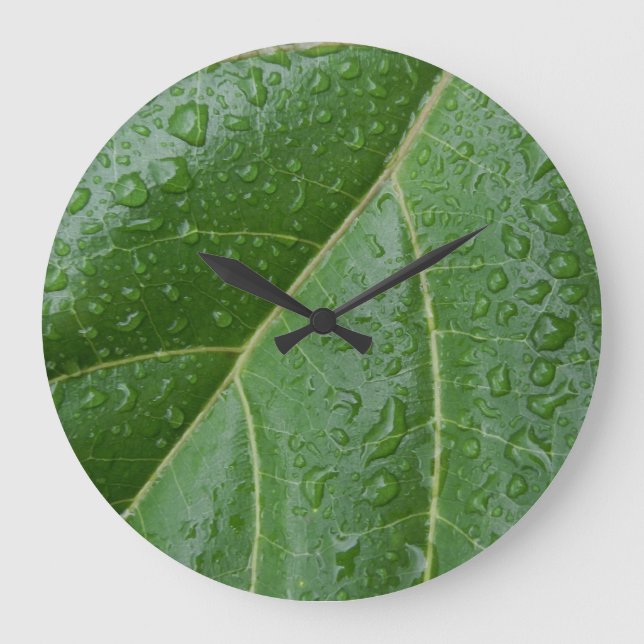 Floral Raindrops Wall Clock (Front)
