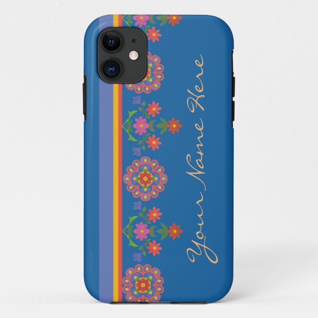 Floral Rangoli Border Blue iPhone 5 Xtreme Case (Back)
